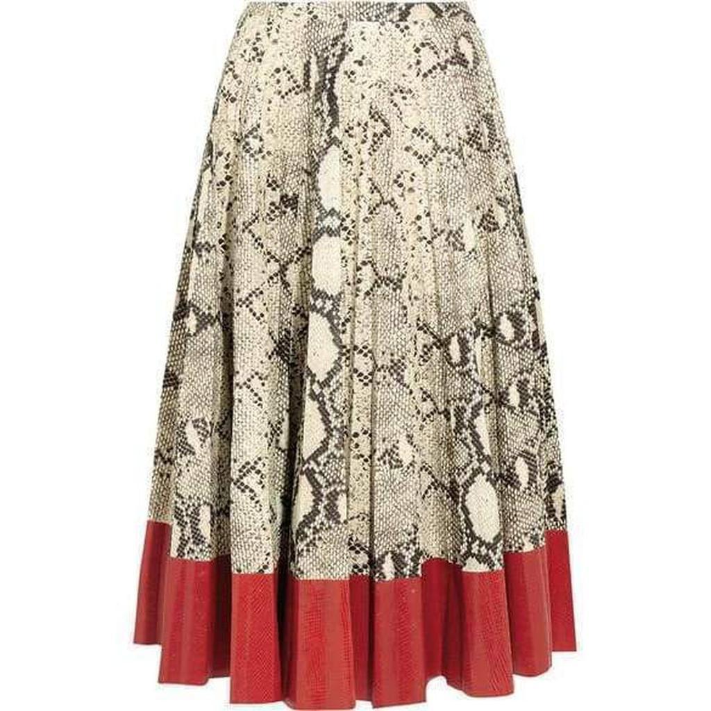 商品Gucci|Pleated Snake-Effect Leather Skirt,价格¥18511,第3张图片详细描述
