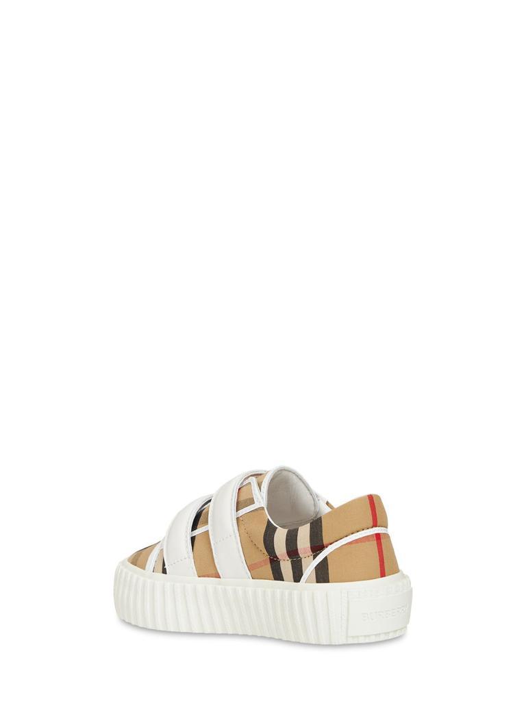 商品Burberry|Check Print Cotton Strap Sneakers,价格¥2206,第5张图片详细描述