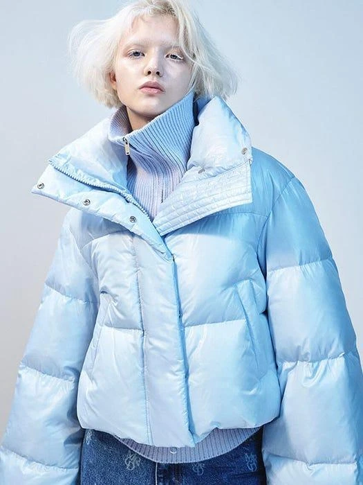 商品MARDI MERCREDI|High Neck Down Jacket - Sky,价格¥1640,第3张图片详细描述