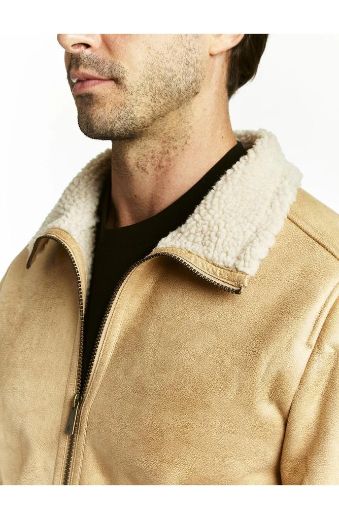 商品Rainforest|Faux Shearling Lined Leather Aviator Jacket,价格¥282,第5张图片详细描述