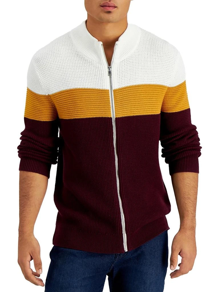 商品INC International|Mens Coton Colorblock Full Zip Sweater,价格¥204,第1张图片