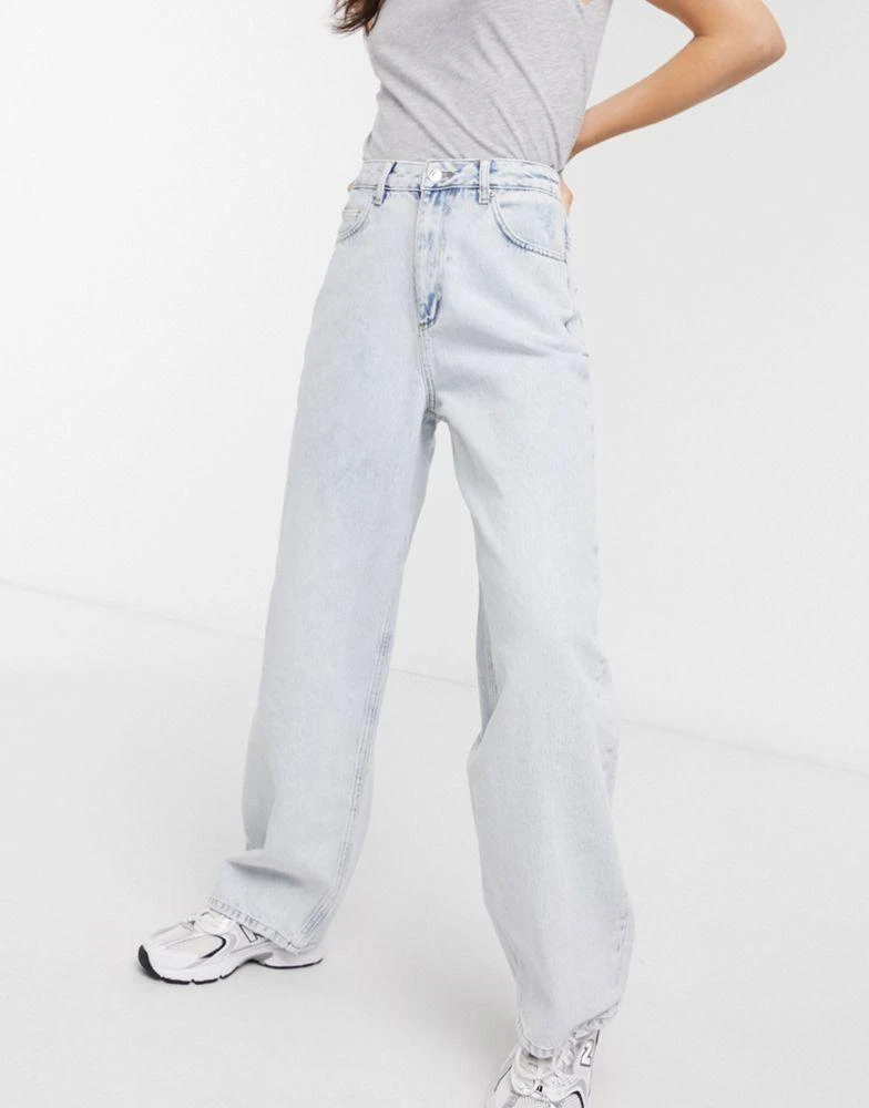 商品ASOS|ASOS DESIGN high rise 'relaxed' dad jeans in bleach wash,价格¥138,第4张图片详细描述