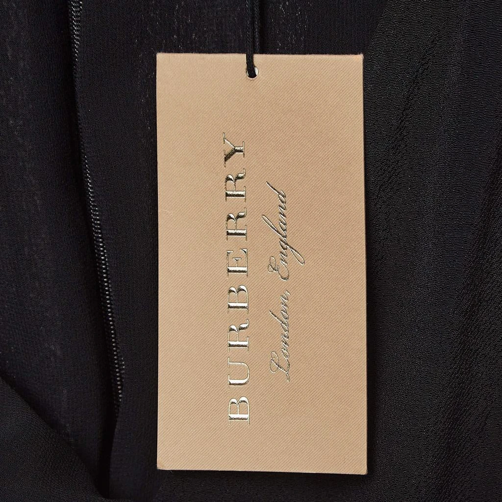 Burberry Black Georgette Tie-up Neck Short Dress S 商品