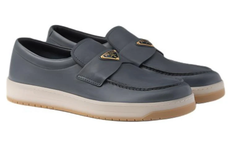 商品[国内直发] Prada|普拉达 羊皮革 羊皮革 舒适百搭 乐福鞋 男款 海蓝色,价格¥8028,第4张图片详细描述