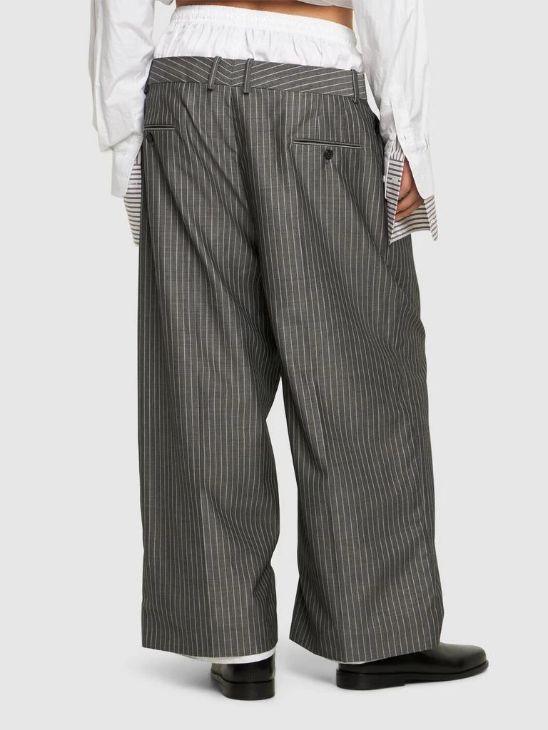 商品Hed Mayner|Pinstriped Mohair & Wool Pants,价格¥5464,第2张图片详细描述