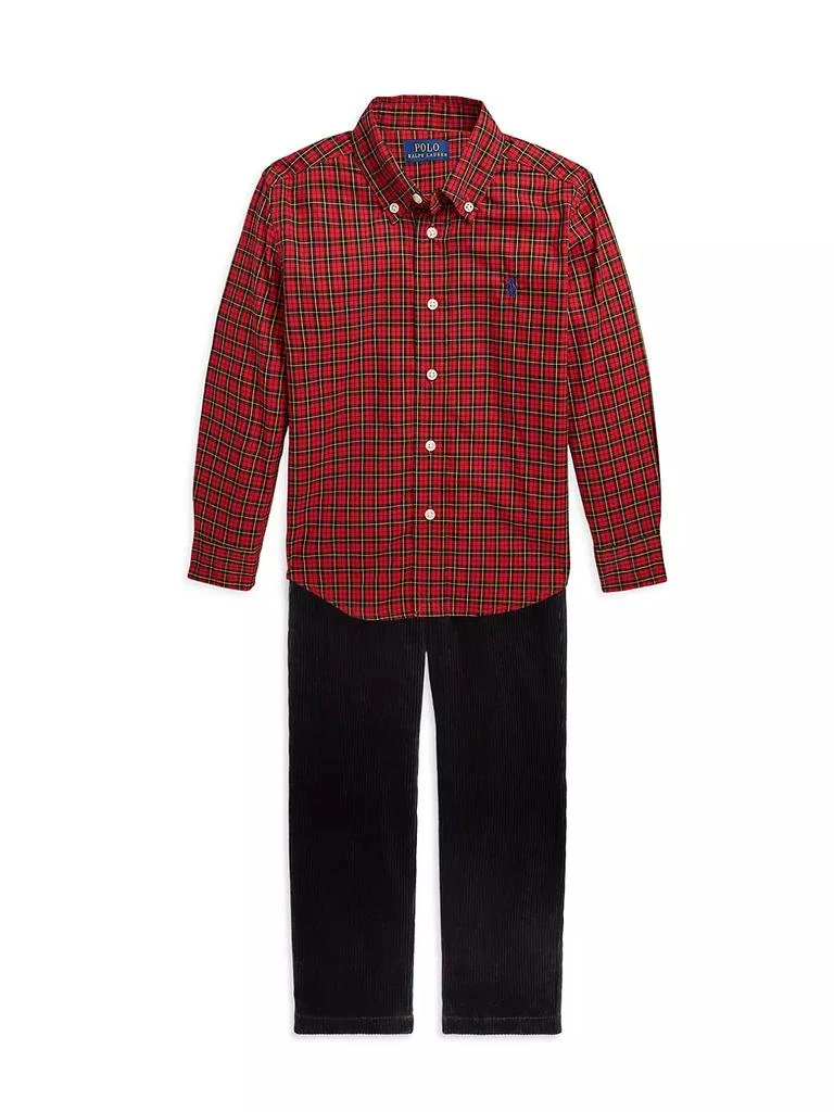 商品Ralph Lauren|Little Boy's & Boy's Plaid Long-Sleeve Button-Down Shirt,价格¥303,第2张图片详细描述