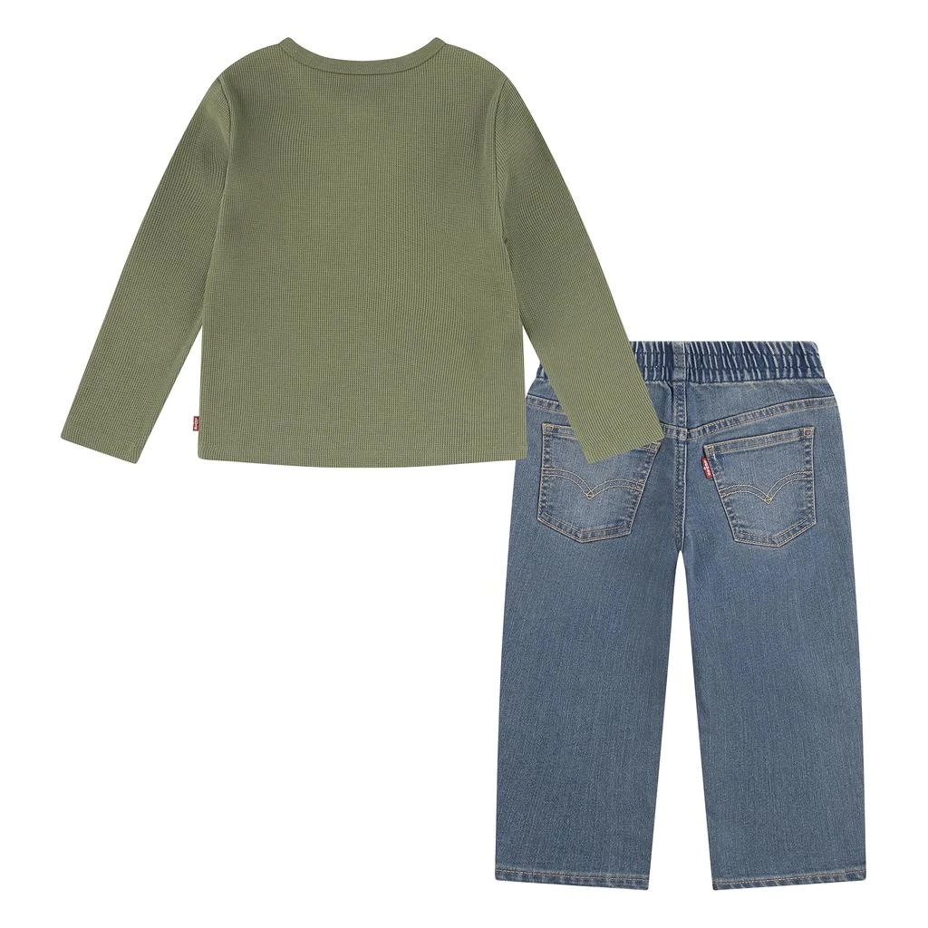 商品Levi's|Long Sleeve Thermal Henley and Denim Two-Piece Outfit Set (Little Kids),价格¥178,第2张图片详细描述