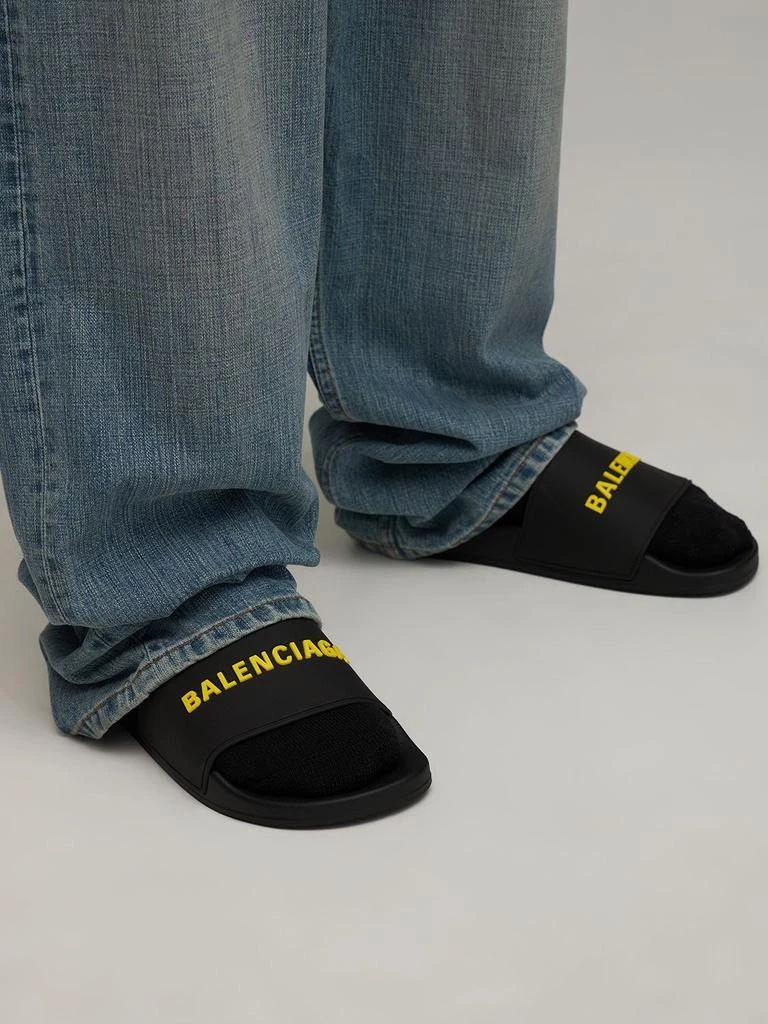 商品Balenciaga|Logo Rubber Pool Slide Sandals,价格¥3046,第2张图片详细描述