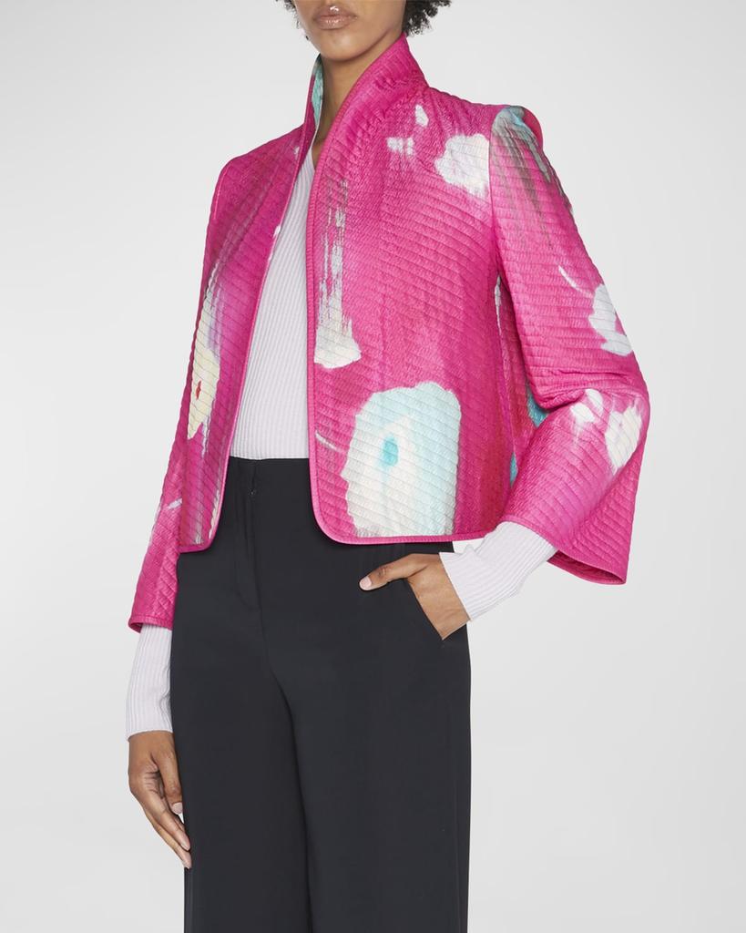 Silk Quilted Jacket w/ Floral Print商品第1张图片规格展示