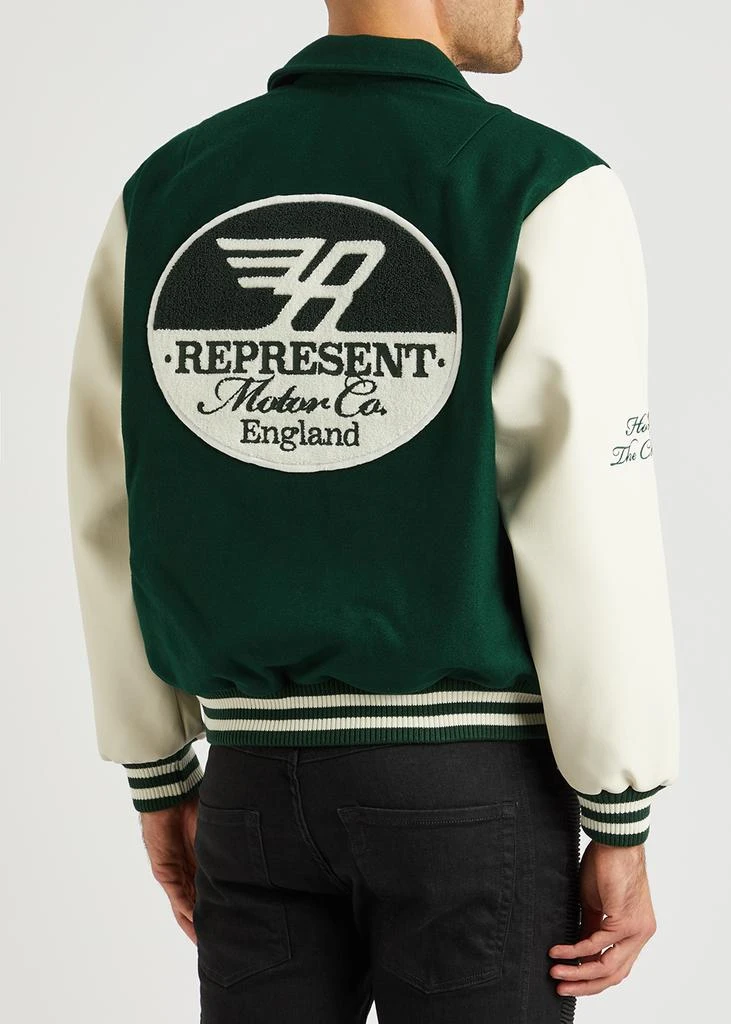 商品Represent|Wool-blend and faux leather varsity jacket,价格¥2461,第3张图片详细描述