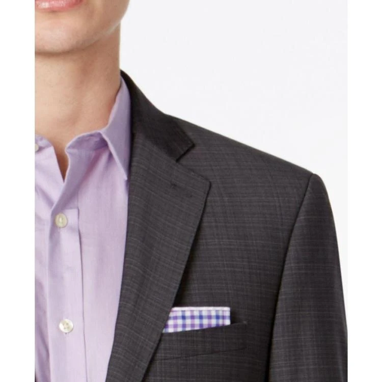 商品Calvin Klein|Men's Extra-Slim Fit Charcoal Shadow Grid Suit,价格¥733,第5张图片详细描述