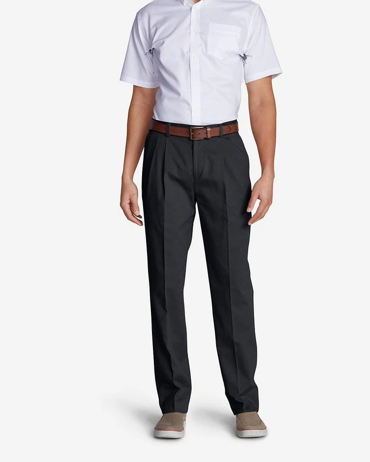 商品Eddie Bauer|Men&#39;s Wrinkle-Free Classic Fit Pleated Casual Performance Chino Pants,价格¥298,第3张图片详细描述