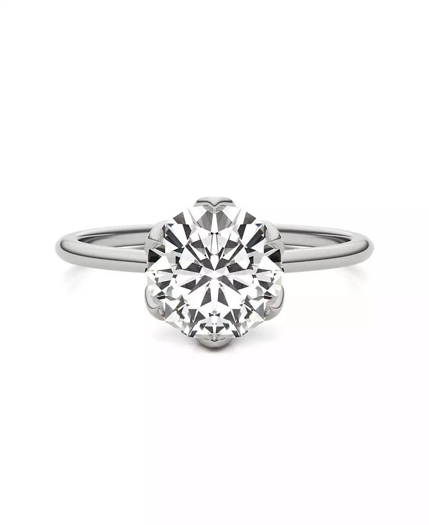 商品Charles & Colvard|Moissanite Round Solitaire Ring (1-9/10 Carat Total Weight Diamond Equivalent) in 14K White Gold,价格¥7066,第3张图片详细描述