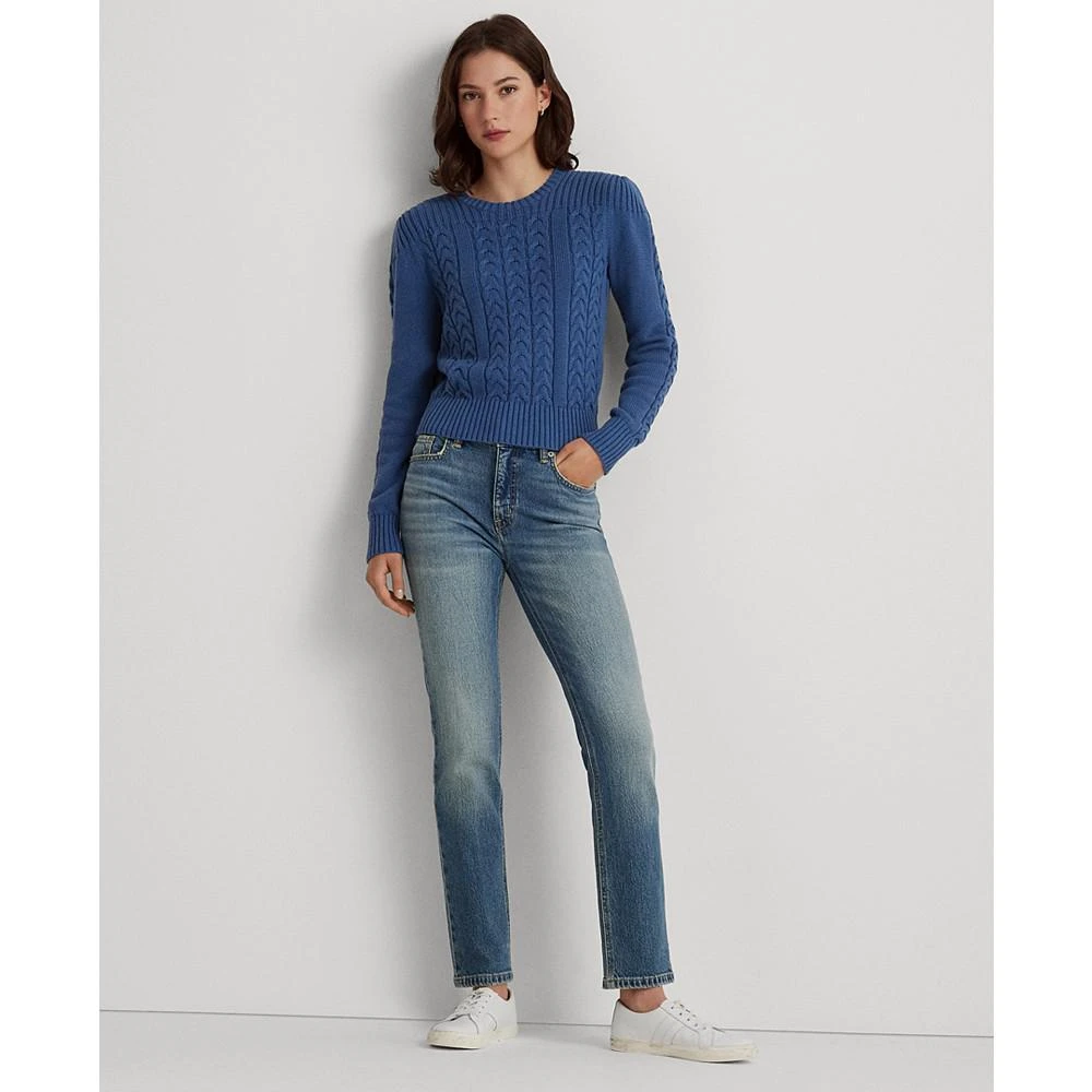 商品Ralph Lauren|Women's Cable-Knit Puff-Sleeve Sweater,价格¥656,第5张图片详细描述