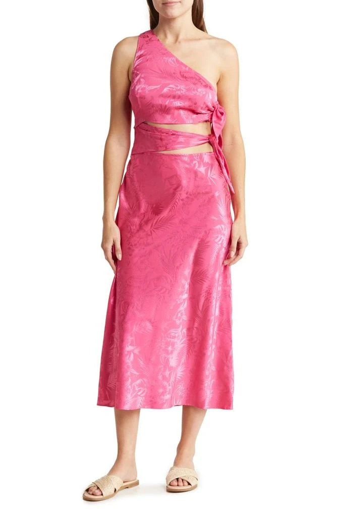 商品Wayf|Tropical One-Shoulder Knotted Midi Dress,价格¥305,第1张图片