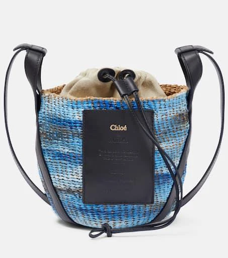 商品Chloé|Tie-dye linen and raffia bucket bag,价格¥3702,第1张图片