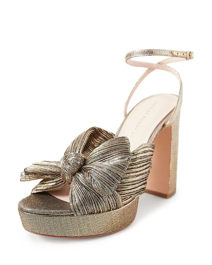 商品Loeffler Randall|Women's Pleated Ankle Strap Platform Sandals,价格¥2372,第4张图片详细描述