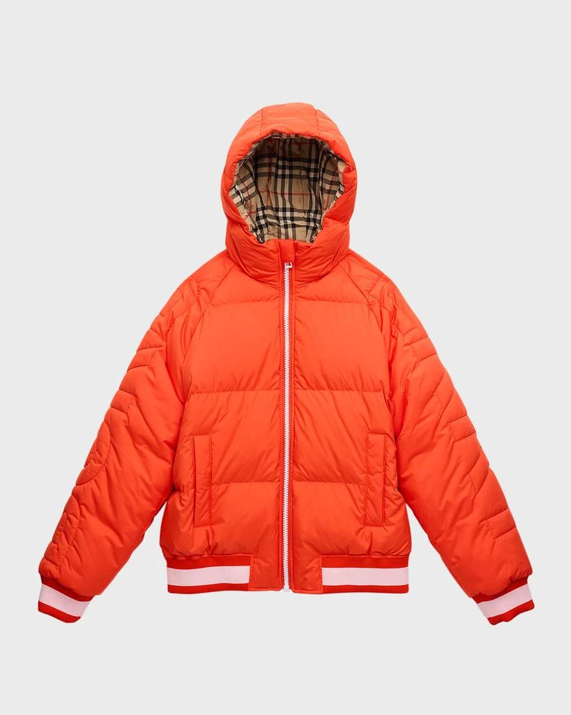 商品Burberry|Boy's Landry Logo Embossed Puffer Jacket, Size 3-14,价格¥1985,第1张图片