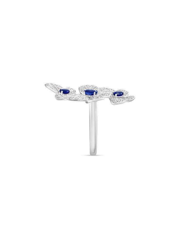 商品Bloomingdale's|Blue Sapphire & Diamond Butterfly Statement Ring in 14K White Gold,价格¥10806,第3张图片详细描述