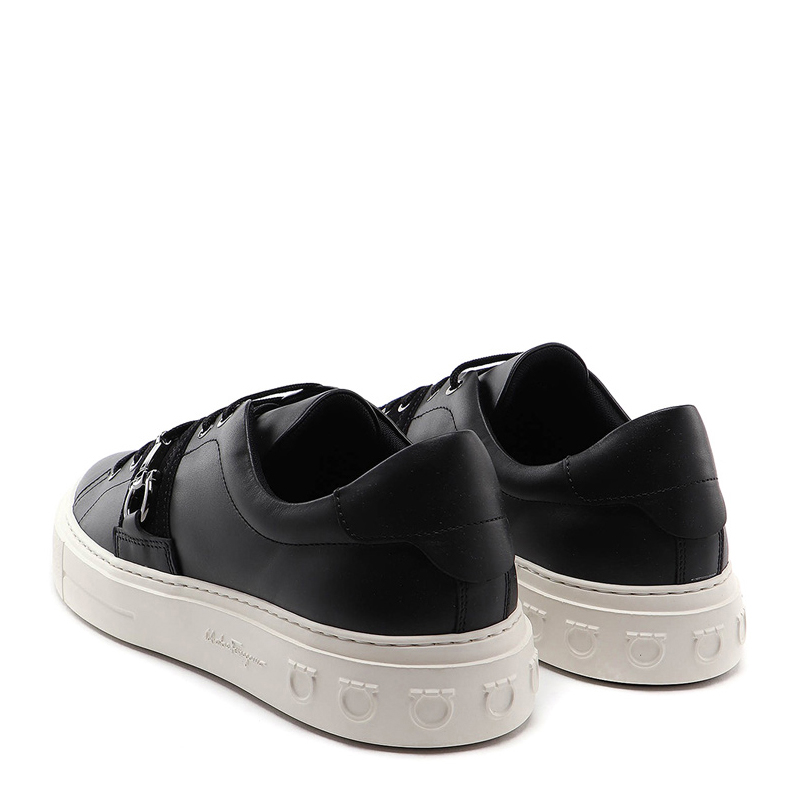 Salvatore Ferragamo 菲拉格慕 男士黑色白底休闲板鞋 02-C091-727810商品第3张图片规格展示