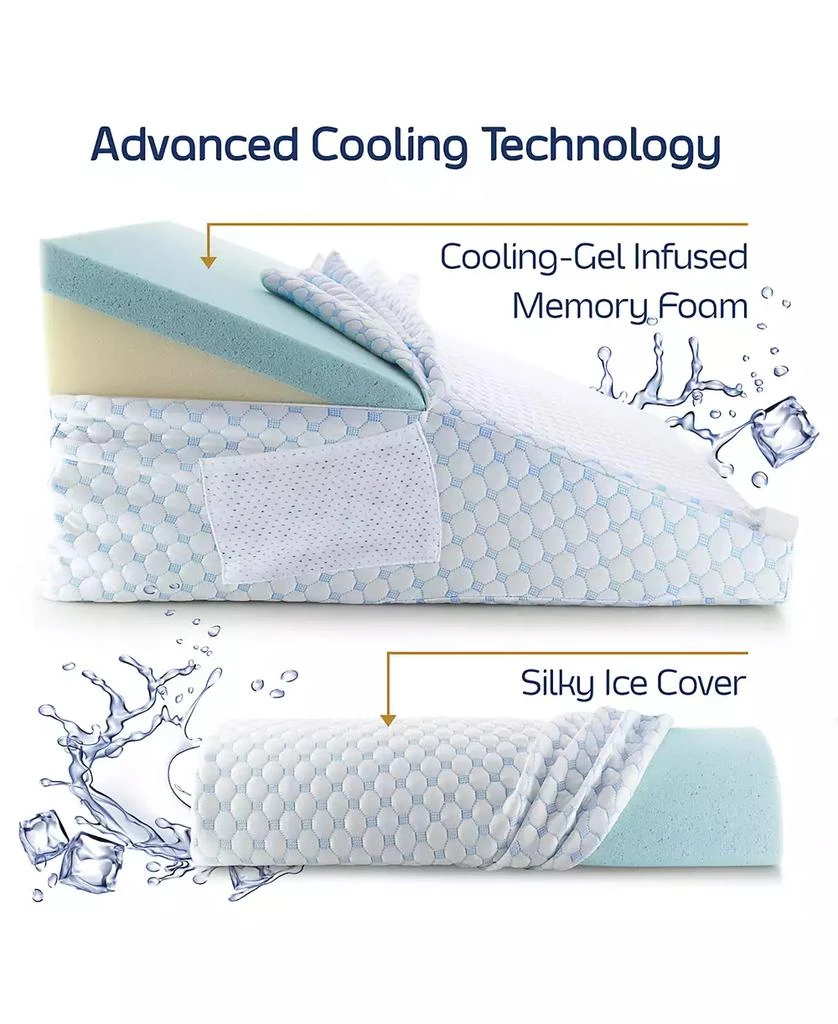 商品Nestl|10" Cooling Foam Wedge Pillow with Bolster Pillow,价格¥447,第4张图片详细描述