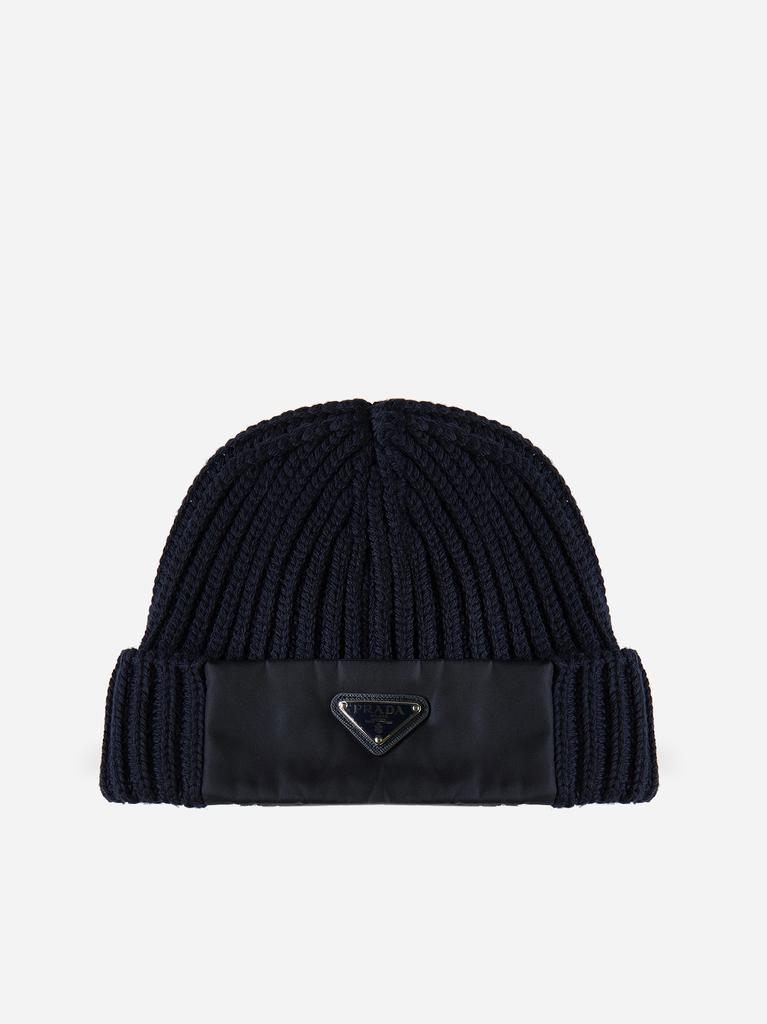 商品Prada|Logo-plaque wool beanie,价格¥3541,第1张图片