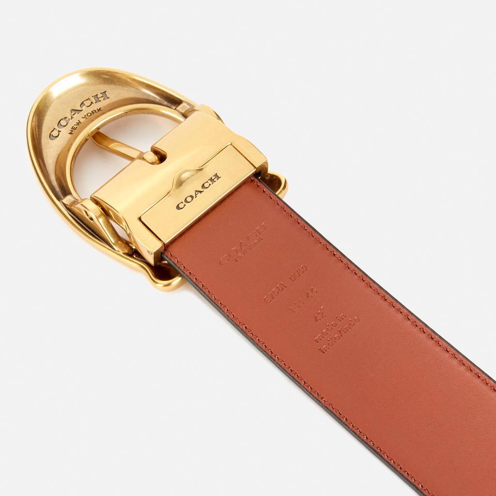 商品Coach|Coach Men's 38Mm Signature Buckle Belt In Glovetan Leather,价格¥1826,第5张图片详细描述