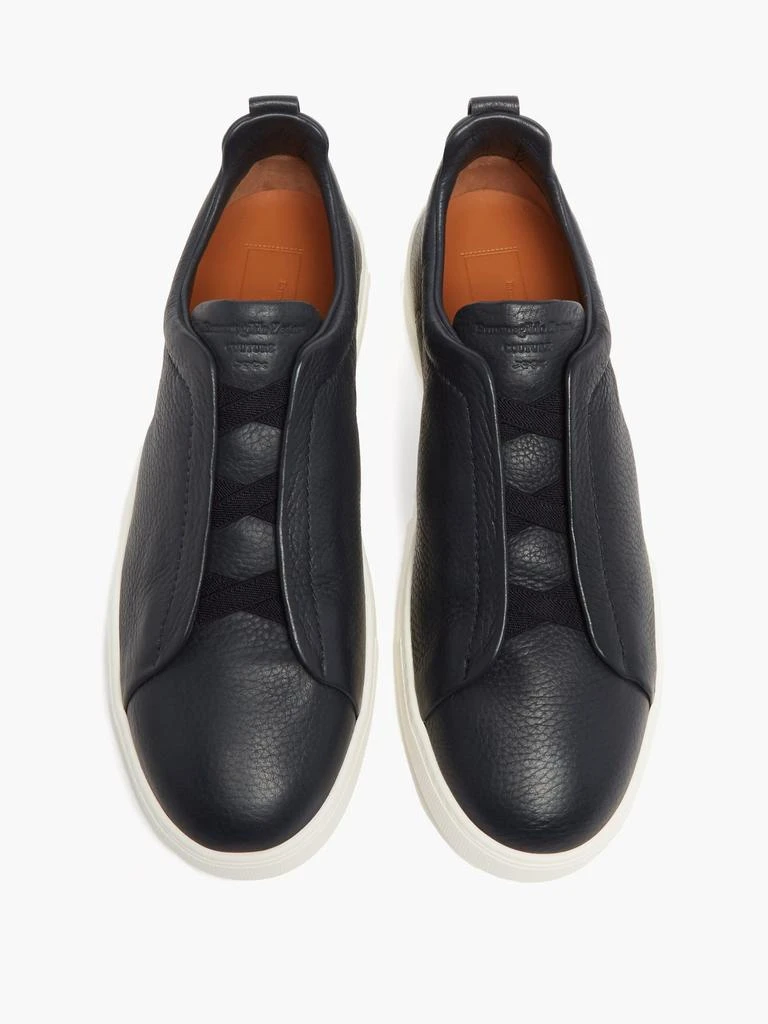 商品Zegna|Triple Stitch grained-leather trainers,价格¥4407,第3张图片详细描述