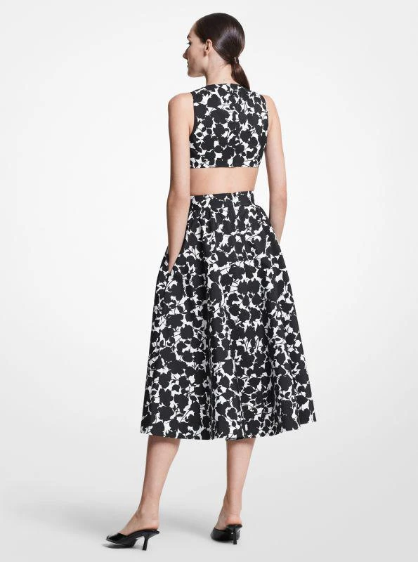 商品Michael Kors|Floral Cotton and Silk Faille Cutout Dress,价格¥6273,第2张图片详细描述