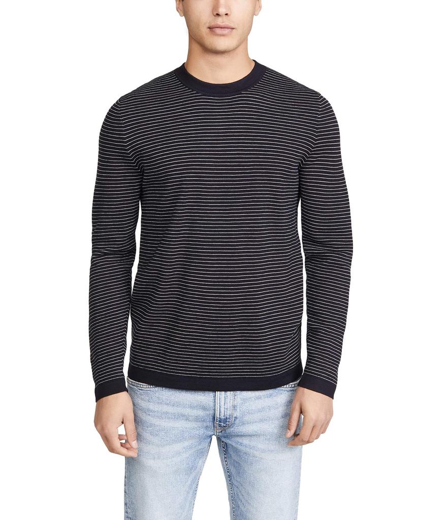 Men's Long Sleeve Merino Wool Stripe Sweater商品第1张图片规格展示