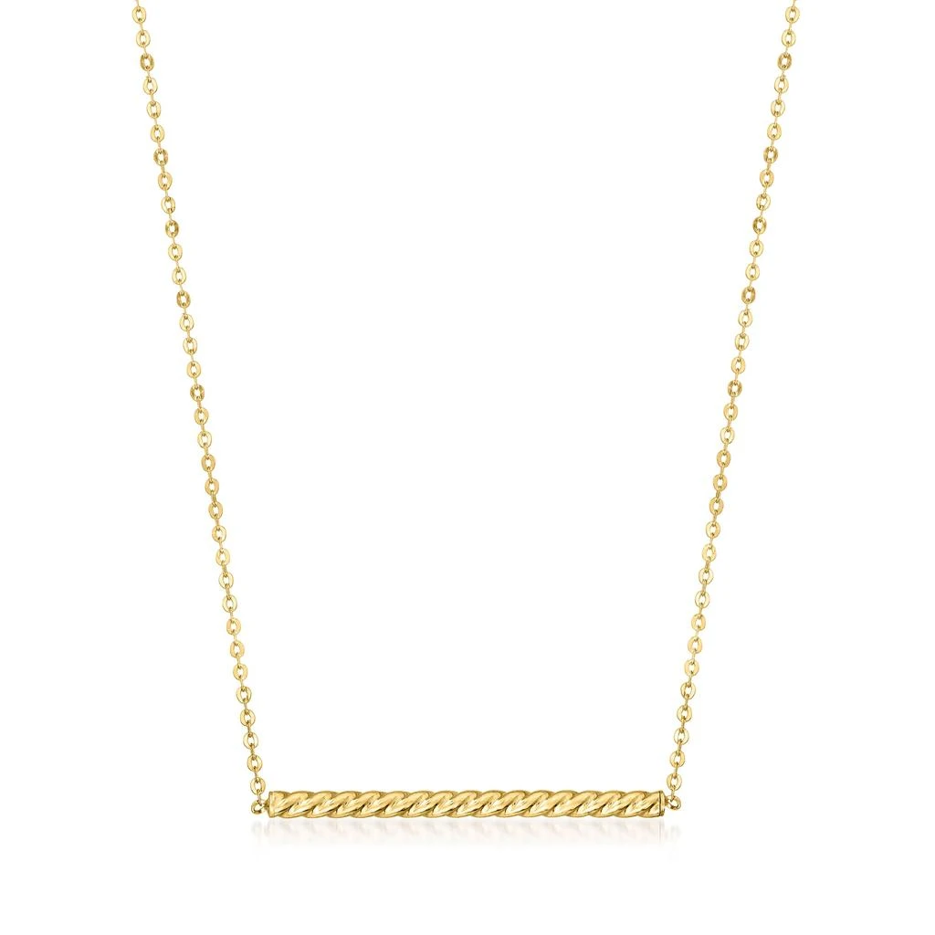 商品Ross-Simons|Ross-Simons Italian 14kt Yellow Gold Twisted Bar Necklace,价格¥1275,第1张图片