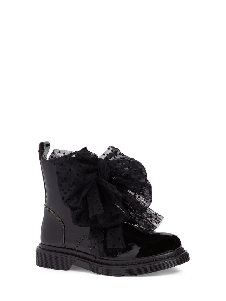 商品MONNALISA|Patent Leather Boots W/ Tulle Bow,价格¥2118,第1张图片详细描述