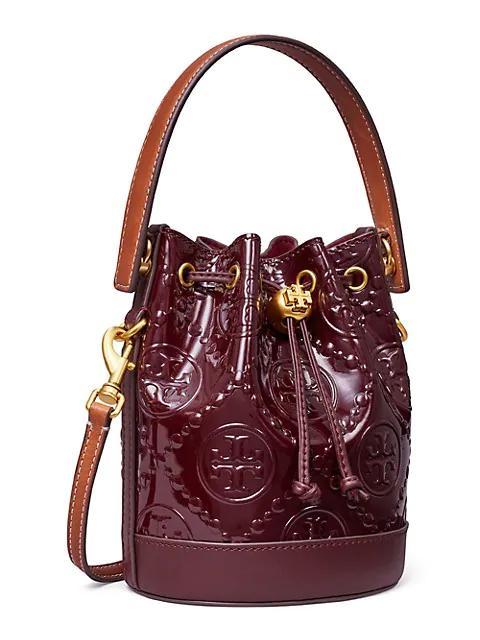 商品Tory Burch|T Monogram Embossed Patent Leather Bucket Bag,价格¥3513,第7张图片详细描述