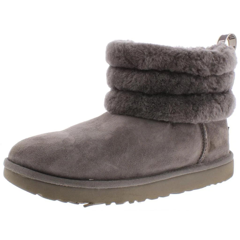 商品UGG|Ugg Womens Fluff Mini Quilted Suede Cold Weather Shearling Boots,价格¥445,第1张图片