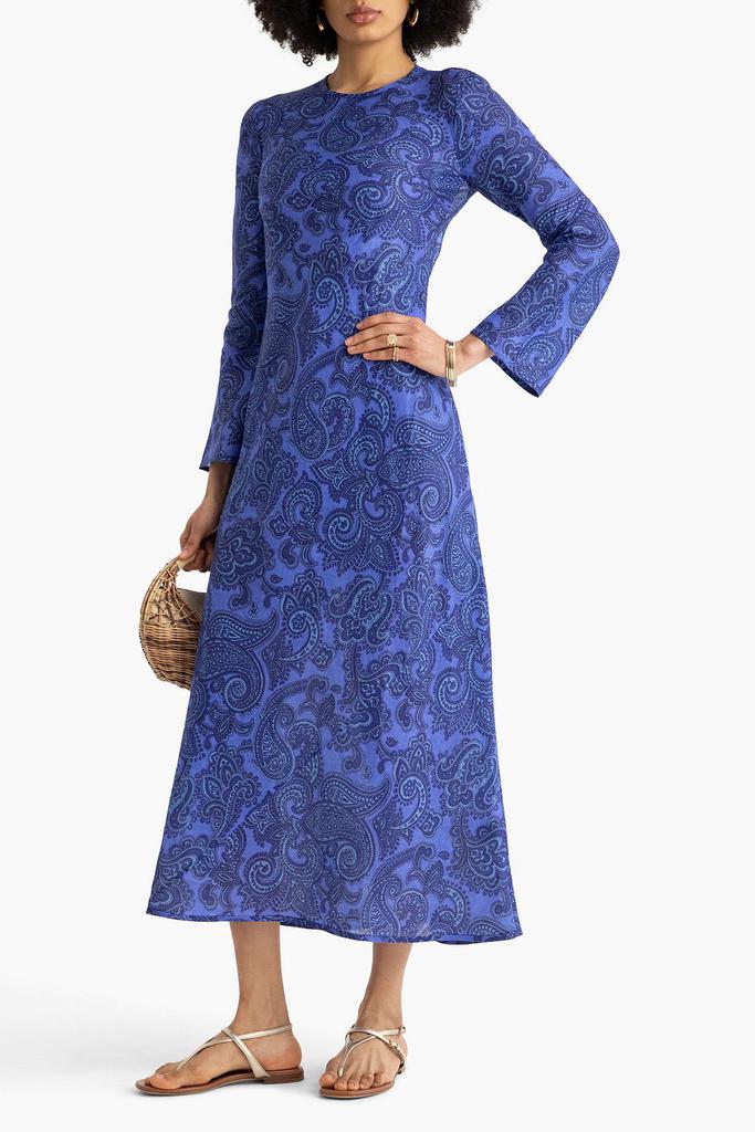 zimmermann paisley cut out dress NET SUSTAIN August cutout paisley-print organic silk midi dress - STACIE FLINNER