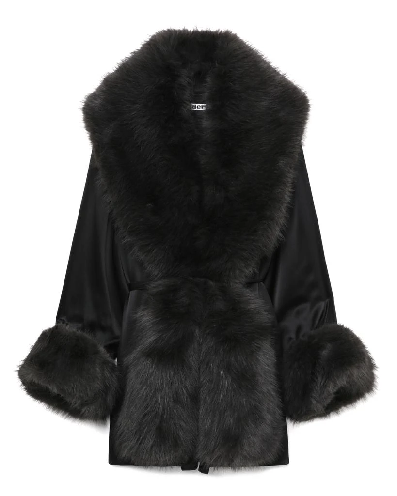 商品Alexander Wang|Faux-fur-trimmed silk jacket,价格¥3946,第1张图片