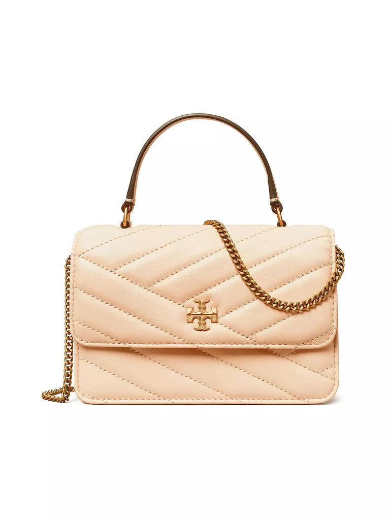 商品Tory Burch|Mini Kira Chevron-Quilted Top Handle Leather Wallet,价格¥2770,第1张图片