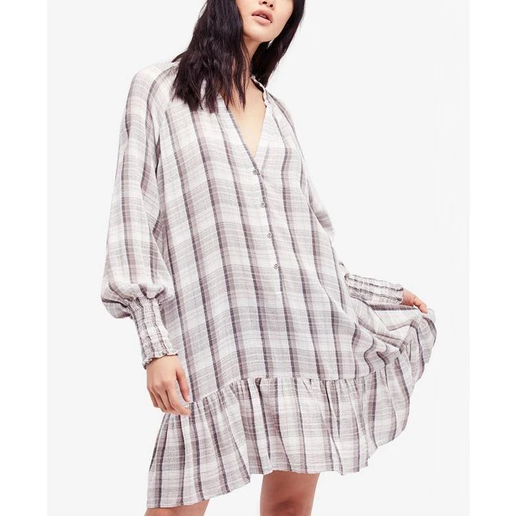 商品Free People|Red Moon Plaid Mini Dress,价格¥383,第1张图片