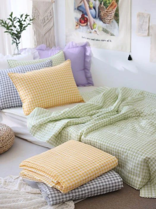 商品BELLELIFE|Gingham Check  Seersucker Comforter,价格¥1386,第1张图片