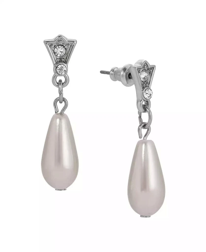 商品2028|Faux Cultivated Pearl Crystal Accent Drop Earrings,价格¥132,第1张图片