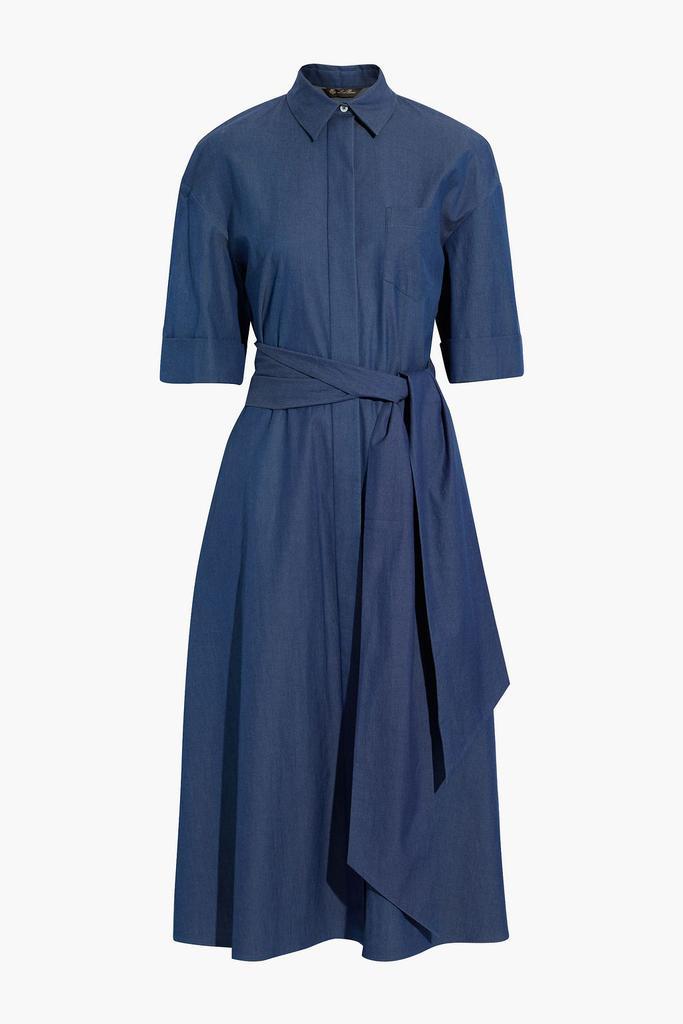 商品Loro Piana|Belted cotton-blend chambray midi shirt dress,价格¥6085,第1张图片