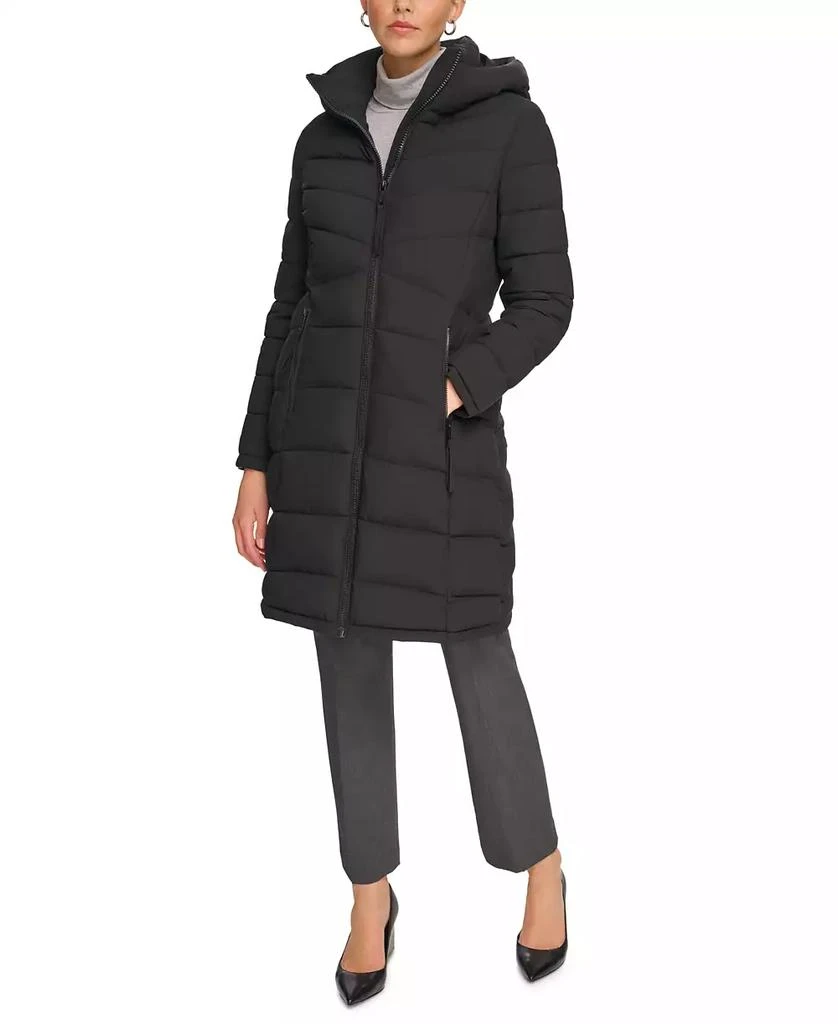 商品Calvin Klein|Women's Hooded Stretch Puffer Coat, Created for Macy's,价格¥724,第1张图片