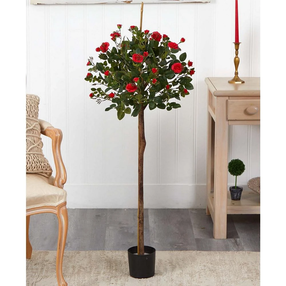 商品NEARLY NATURAL|3' Rose Topiary Silk Tree,价格¥729,第4张图片详细描述