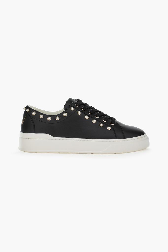 Tillie faux pearl-embellished leather sneakers商品第1张图片规格展示