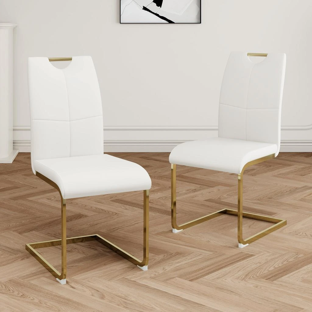 商品Streamdale Furniture|Streamdale Faux Leather Padded Dining Chairs Set,价格¥2430,第1张图片