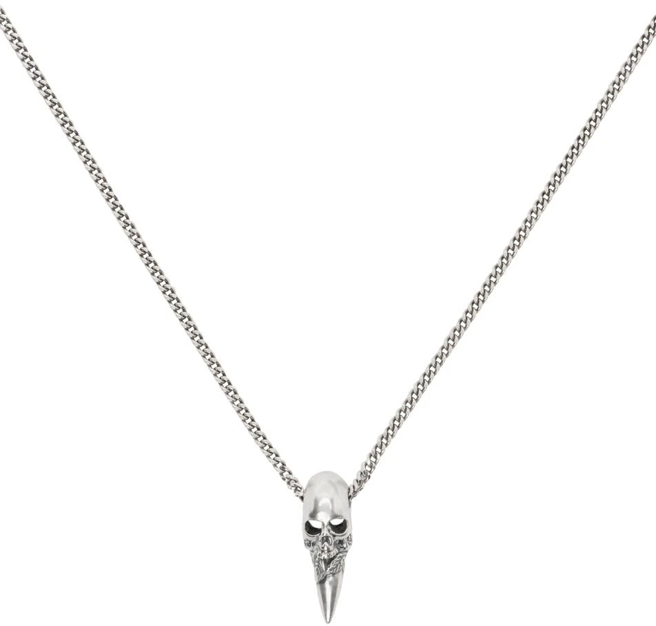 商品Emanuele Bicocchi|SSENSE Exclusive Silver Skull Horn Necklace,价格¥660,第2张图片详细描述