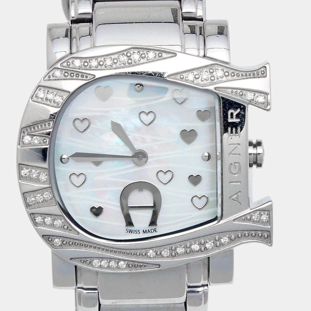 商品[二手商品] Aigner|Aigner Mother of Pearl Stainless Steel Genua Due A31600 Women's Wristwatch 31 mm,价格¥1191,第3张图片详细描述