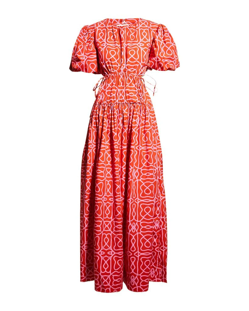 商品Agua by Agua Bendita|Samba Printed Linen Open-Back Maxi Dress,价格¥1560,第2张图片详细描述