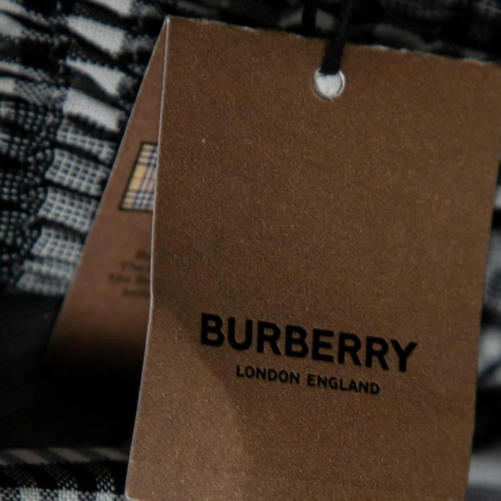 商品[二手商品] Burberry|Burberry Monochrome Gingham Wool Blend Ruched Sleeves S/M,价格¥1384,第5张图片详细描述