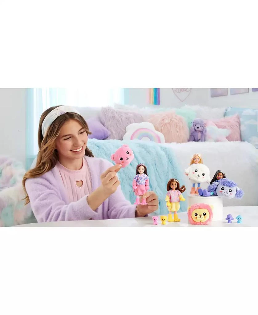 商品Barbie|Cutie Reveal Doll and Accessories, Cozy Cute T-shirts Lion, "Hope" T-shirt, Purple-Streaked Blonde Hair, Brown Eyes,价格¥68,第3张图片详细描述